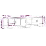 vidaXL Meuble TV sonoma gris 180x34x41 cm bois d'ingénierie