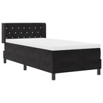 vidaXL Lit à Ressorts avec Matelas Noir 90x200 cm en Velours