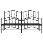 vidaXL Cadre de lit métal avec tête de lit/pied de lit noir 183x213 cm