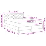 Lit à ressort vidaXL avec matelas et LED Rose 140x200 cm Velours