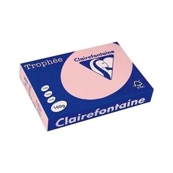 Ramette 250 Feuilles Papier 160g A4 210x297 mm Certifié FSC ROSE TROPHÉE