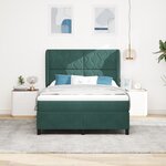 Lit coffre avec matelas en vert foncé  140x190 cm  velours