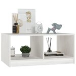 vidaXL Table basse blanc 75x50x33 5 cm bois de pin massif