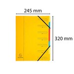 Trieur Agrafé Avec Élastiques 7 Compartiments - Jaune - X 12 - Exacompta