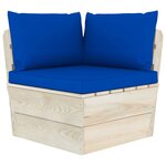 vidaXL Canapé d'angle palette de jardin avec coussins Épicéa imprégné