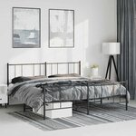 vidaXL Cadre de lit métal sans matelas avec pied de lit noir 183x213cm