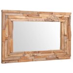 vidaXL Miroir décoratif Teck 90x60 cm Rectangulaire