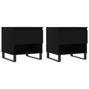 vidaXL Tables basses 2 Pièces noir 50x46x50 cm bois d'ingénierie
