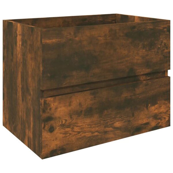 vidaXL Armoire de lavabo Chêne fumé 60x38 5x45 cm Bois d'ingénierie