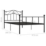 vidaXL Cadre de lit sans matelas noir métal 90x200 cm