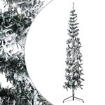 vidaXL Demi sapin de Noël artificiel mince avec neige floquée 240 cm