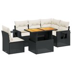 vidaXL Salon de jardin 6 Pièces avec coussins noir résine tressée