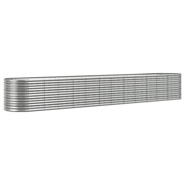 vidaXL Lit surélevé de jardin Acier enduit de poudre Argenté