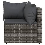vidaXL Canapés d'angle de jardin et coussins 2 Pièces gris résine tressée