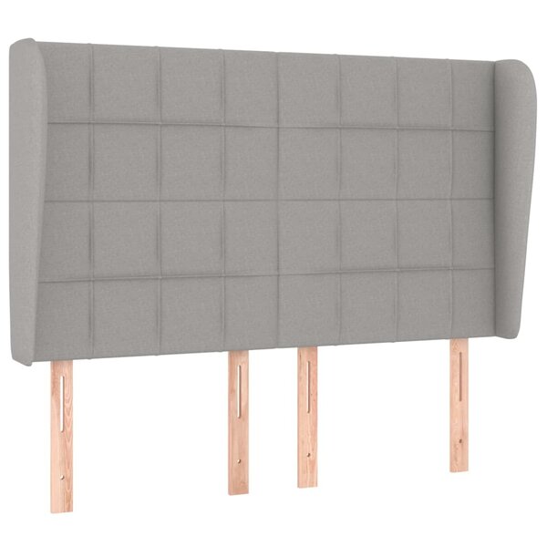 vidaXL Tête de lit avec oreilles Gris clair 147x23x118/128 cm Tissu