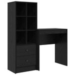 vidaXL Bureau avec rangement en chêne noir en bois d'ingénierie