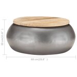 vidaXL Table basse Gris 68x68x30 cm Bois de manguier solide