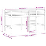 vidaXL Lit mezzanine enfants avec tunnel rose 90x200cm bois pin massif
