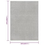 vidaXL Tapis à poils courts 120x170 cm Gris clair