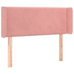 vidaXL Tête de lit avec oreilles Rose 103x16x78/88 cm Velours