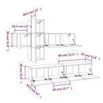 vidaXL Ensemble de meubles TV 7 Pièces Chêne fumé Bois d'ingénierie