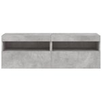 vidaXL Meubles TV muraux et lumières LED 2Pièces gris béton 60x30x40 cm