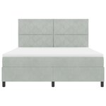 Lit à ressort vidaXL avec matelas et lumière LED Gris clair 180x200 cm Velours