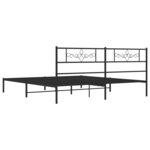 vidaXL Cadre de lit métal avec tête de lit noir 200x200 cm