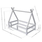Lit cabane enfant NAKANA 90 x 190 bleu marine