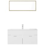 vidaXL Ensemble de meubles de bain Blanc et chêne sonoma Aggloméré