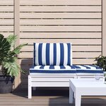 vidaXL Coussins de palette lot de 2 rayures bleues/blanches
