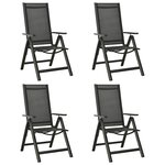 vidaXL Ensemble à manger de jardin 5 Pièces aluminium anthracite