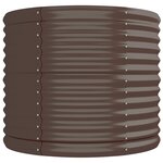vidaXL Lit surélevé de jardin Acier enduit de poudre marron