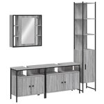 vidaXL Ensemble d'armoires de salle de bain 4 Pièces sonoma gris