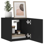 vidaXL Meubles TV muraux avec lumières LED 2 Pièces noir 30 5x35x30 cm