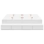 vidaXL Cadre de lit de rangement Blanc 140x200 cm