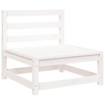 vidaXL Canapé de jardin 2 places blanc bois de pin massif