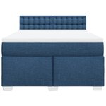 vidaXL Sommier à lattes de lit avec matelas Bleu 140x190 cm Tissu