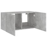 vidaXL Meuble TV mural avec lumières LED gris béton 80x35x41 cm