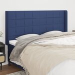 vidaXL Tête de lit avec oreilles Bleu 163x16x118/128 cm Tissu