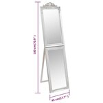 vidaXL Miroir sur pied Argenté 45x180 cm