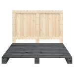 vidaXL Cadre de lit avec tête de lit gris 140x200 cm bois pin massif