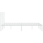 vidaXL Cadre de lit métal sans matelas et tête de lit blanc 120x200 cm