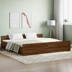 vidaXL Cadre de lit tête de lit et pied de lit chêne marron 200x200 cm