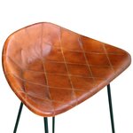 vidaXL Chaises de bar lot de 4 marron cuir véritable