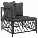 Salon de jardin meuble d'extérieur ensemble de mobilier avec coussins 2 pièces anthracite acier 02_0018288