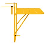 vidaXL Table suspendue pliante en acier jaune 60x40 cm