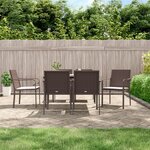 vidaXL Ensemble à manger de jardin 7 Pièces coussins résine tressée acier