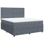 vidaXL Sommier à lattes de lit et matelas Gris foncé 180x200cm Velours