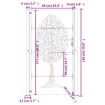 vidaXL Portail de jardin 105x180 cm acier corten conception de l'arbre